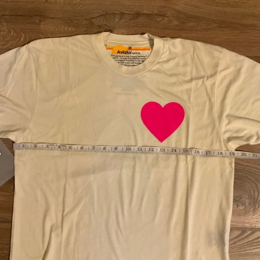 *Price firm!* Aviator Nation Heart Print Boyfriend Tee, M, NWT! - Picture 7 of 9